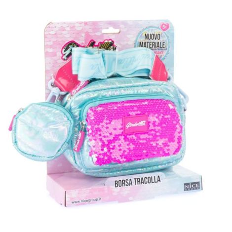 Geanta clutch si portofel monede Girabrilla - matlasata, cu paiete reversibile - poza 1