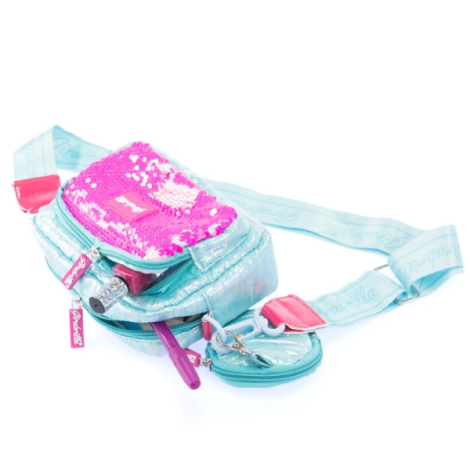 Geanta clutch si portofel monede Girabrilla - matlasata, cu paiete reversibile - poza 2
