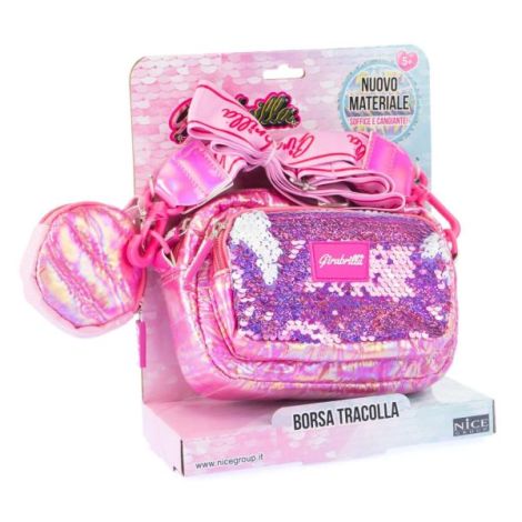 Geanta clutch si portofel monede Girabrilla - matlasata, cu paiete reversibile - poza 1