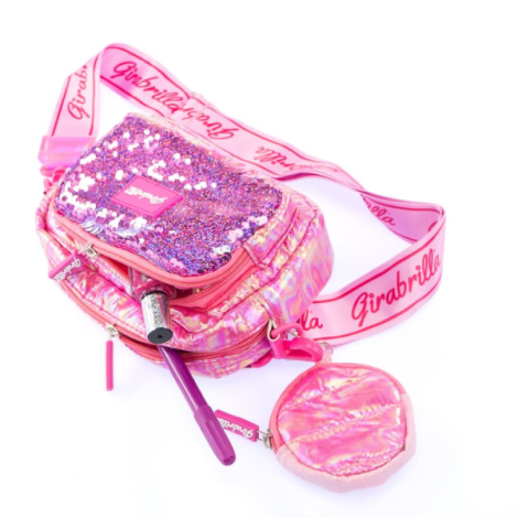Geanta clutch si portofel monede Girabrilla - matlasata, cu paiete reversibile - poza 2