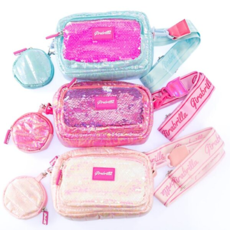 Geanta clutch si portofel monede Girabrilla - matlasata, cu paiete reversibile - poza 3