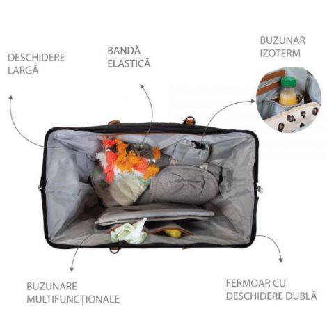 Geanta de infasat Childhome Mommy Bag Negru - poza 4