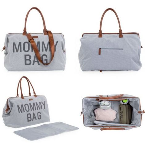 Geanta de infasat Childhome Mommy Bag Panza Oxford Gri - poza 2