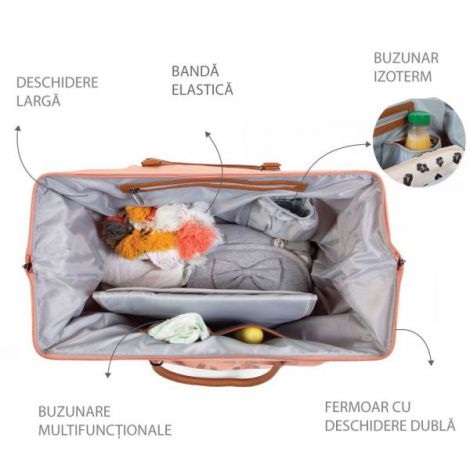 Geanta de infasat Childhome Mommy Bag Roz - poza 4