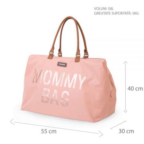 Geanta de infasat Childhome Mommy Bag Roz - poza 5
