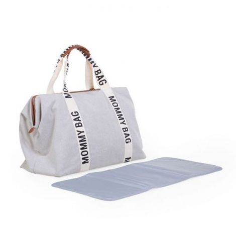 Geanta de infasat Childhome Mommy Bag Signature Alb - poza 3