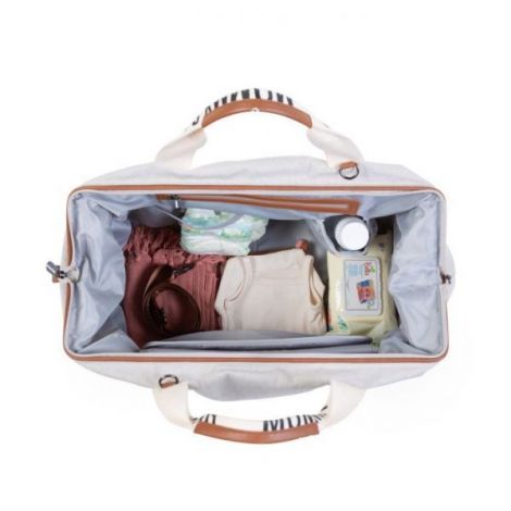 Geanta de infasat Childhome Mommy Bag Signature Alb - poza 5