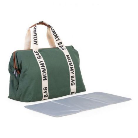 Geanta de infasat Childhome Mommy Bag Signature Verde - poza 3