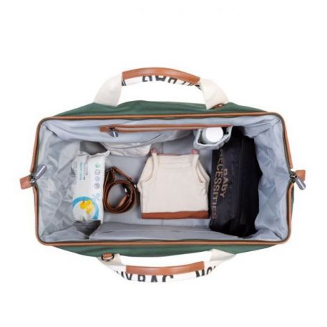 Geanta de infasat Childhome Mommy Bag Signature Verde - poza 4