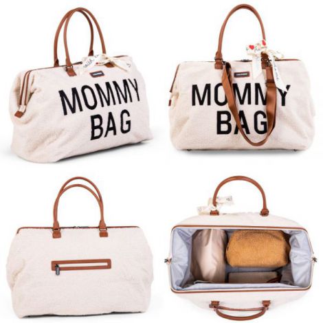 Geanta de infasat Childhome Mommy Bag Teddy Ecru - poza 2