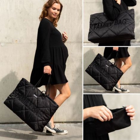 Geanta matlasata Childhome Family Bag Negru - poza 4