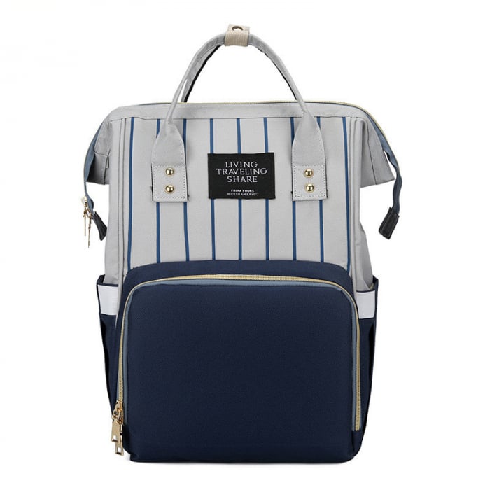 Geanta rucsac Living Share pentru mamicile de bebelusi, bleumarin-gri