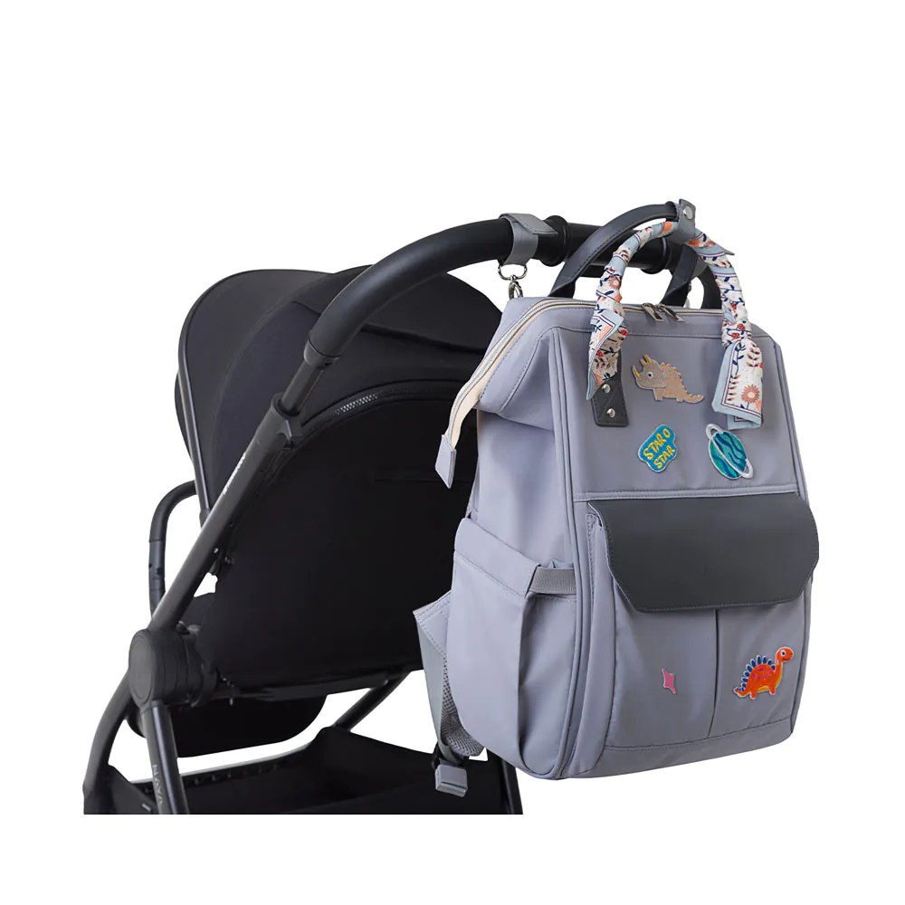 Geanta rucsac pentru carucior Kikka Boo Myla Grey - poza 4
