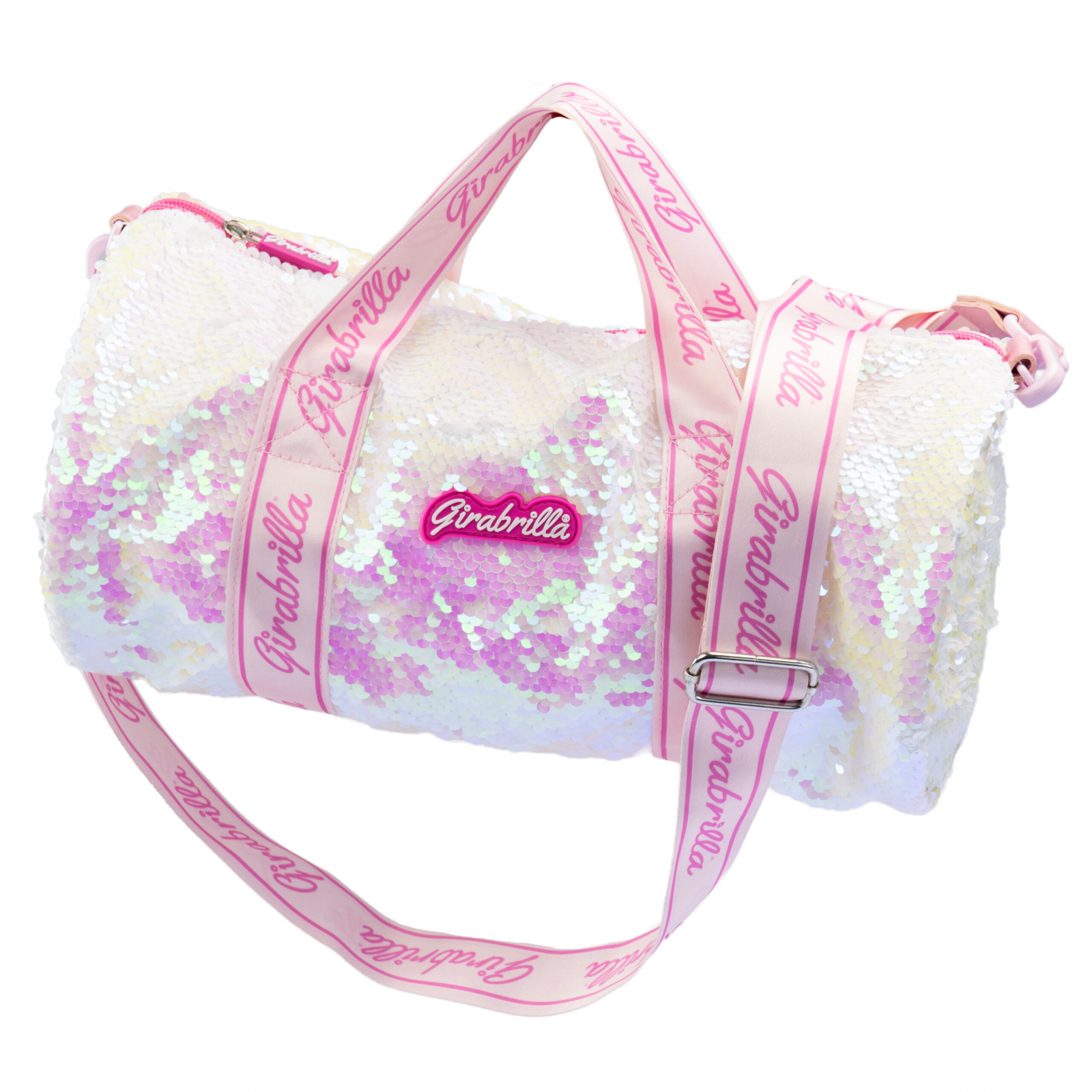 Geanta Sport Girabrilla - cu paiete reversibile alb