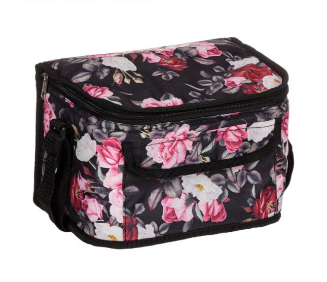 Geanta termoizolanta pentru alimente si bauturi , Design Floral, 25x18x16 cm
