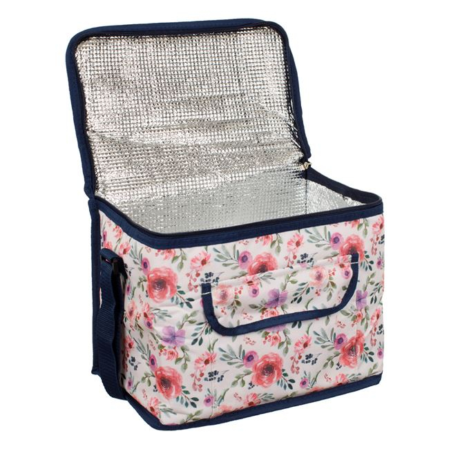 Geanta termoizolanta pentru alimente si bauturi,model floral,14 litri,31x24x20 cm