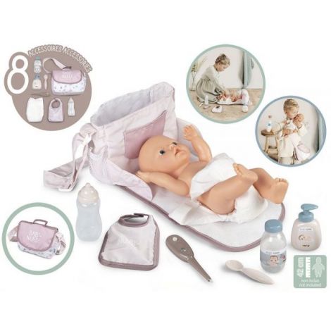 Gentuta de infasat pentru papusa Smoby Baby Nurse Changing Bag crem cu accesorii - poza 2