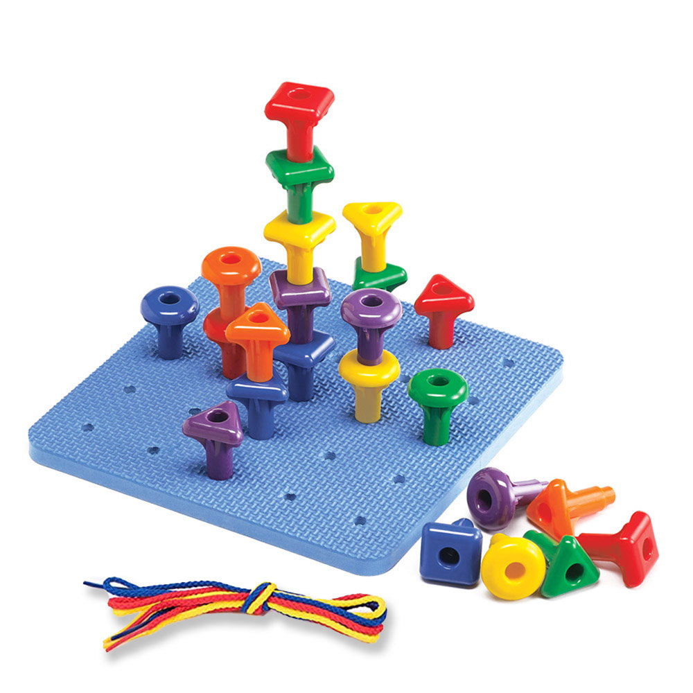 Geo Pegs, set 36 de cuie gigant cu plansa multicolor