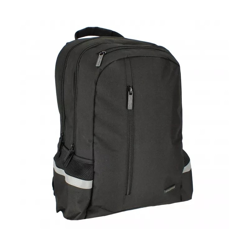 Ghiozdan scoala cu 2 compartimente,poliester,negru,45 cm