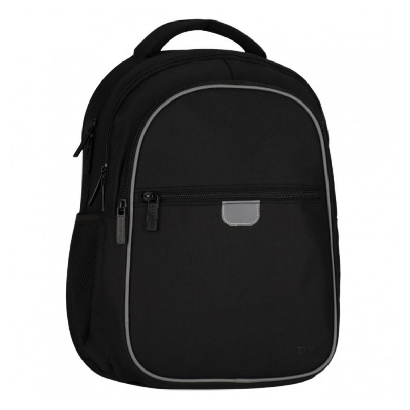 Ghiozdan scoala pentru copii Starpak Black, 3 compartimente, 40x29x20 cm