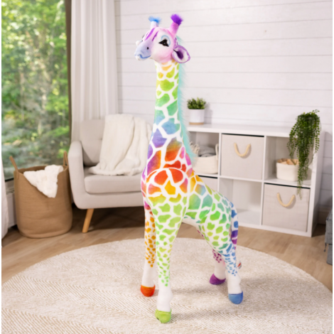 Girafa gigant din plus Rainbow, 138cm, Melissa&Doug 32203 - poza 2