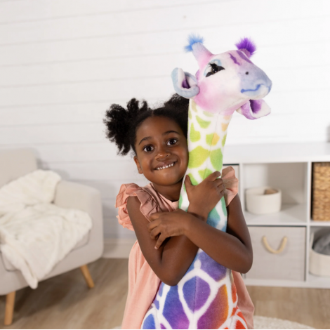 Girafa gigant din plus Rainbow, 138cm, Melissa&Doug 32203 - poza 4