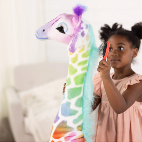 Girafa gigant din plus Rainbow, 138cm, Melissa&Doug 32203 - poza 5