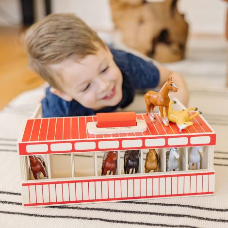 Grajd portabil cu 8 cai Melissa and Doug - poza 4