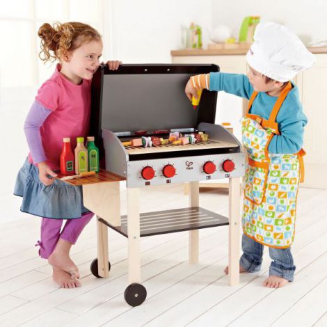 Gratar de jucarie din lemn, pentru copii 3ani+, 22 accesorii incluse, Hape E3127 - poza 4