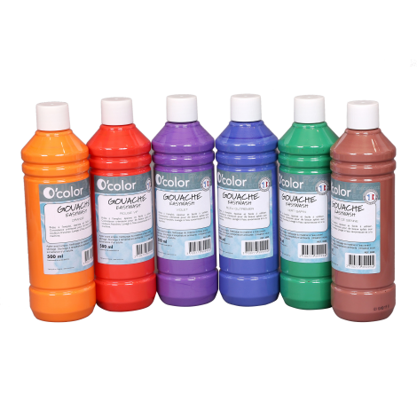Guasa lavabila 6 x 500 ml culori complementare