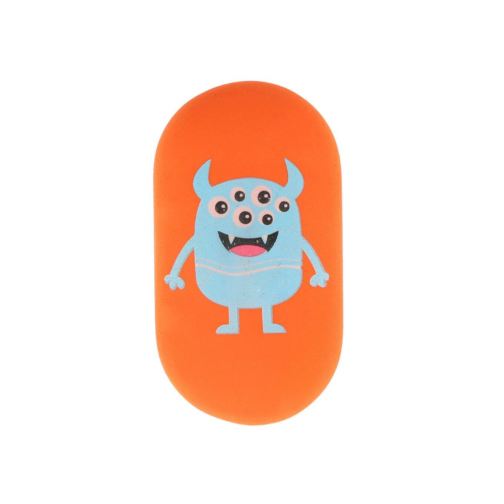 Guma de sters Strigo Ovala cu print Monster,4 culori