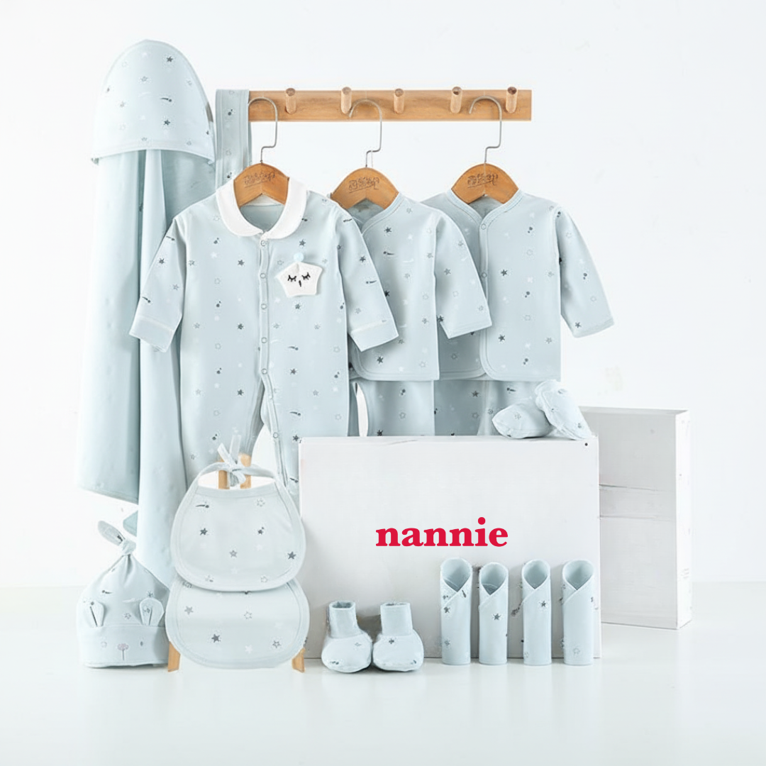 Hăinuțe Cadou Bebe Set Albastru 18 Piese Little Baby - 3-6 luni - poza 1