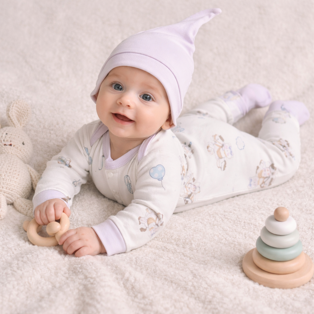 Hăinuțe Cadou Bebe Set Mov 25 Piese Little Bear - 3-6 luni - poza 1