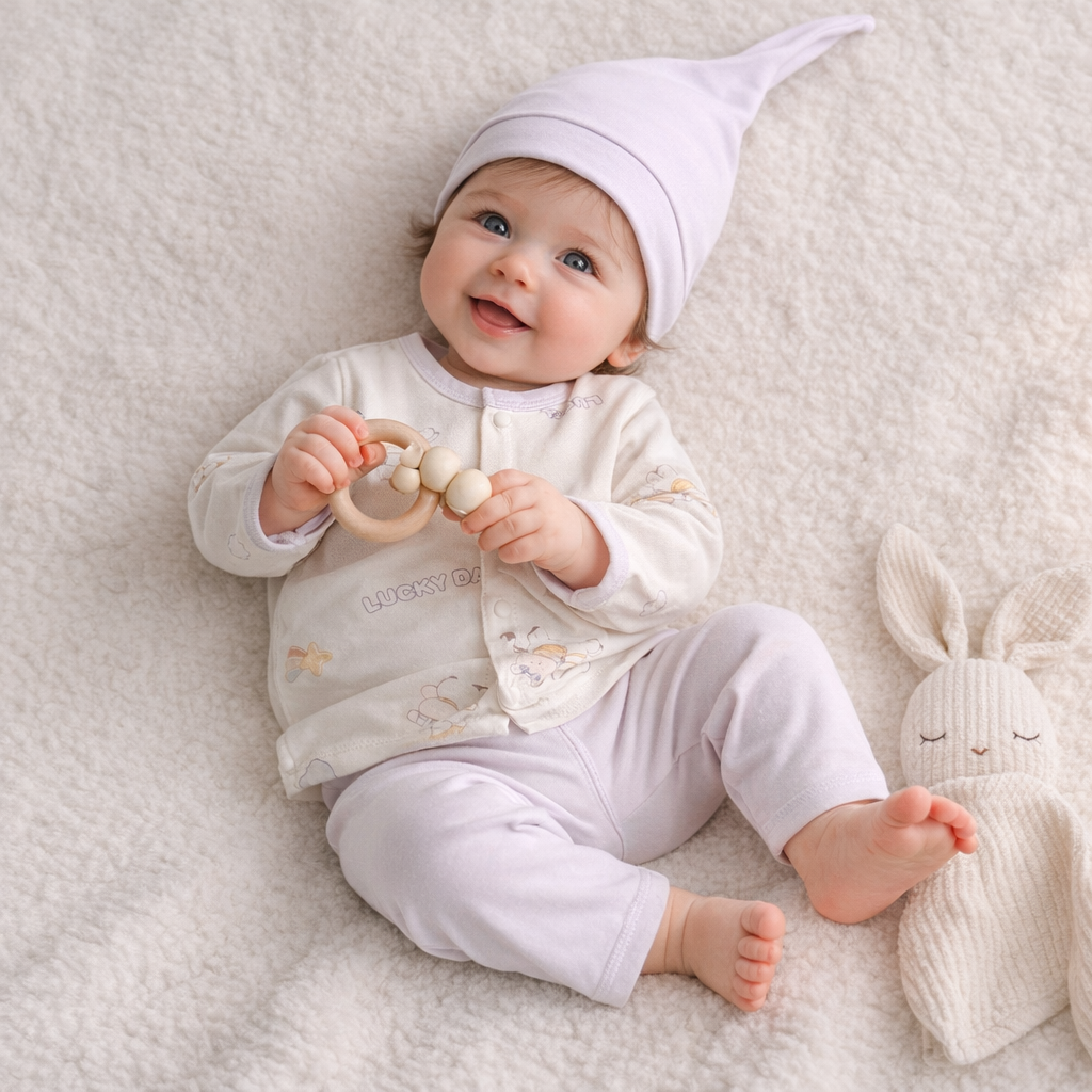Hăinuțe Cadou Bebe Set Mov 25 Piese Little Bear - 3-6 luni - poza 5