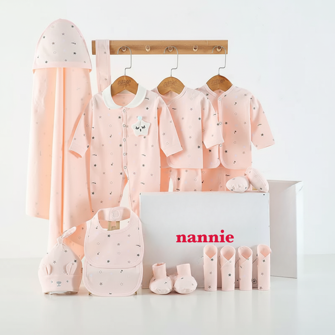 Hăinuțe Cadou Bebe Set Roz 18 Piese Little Baby - 0-3 luni - poza 1