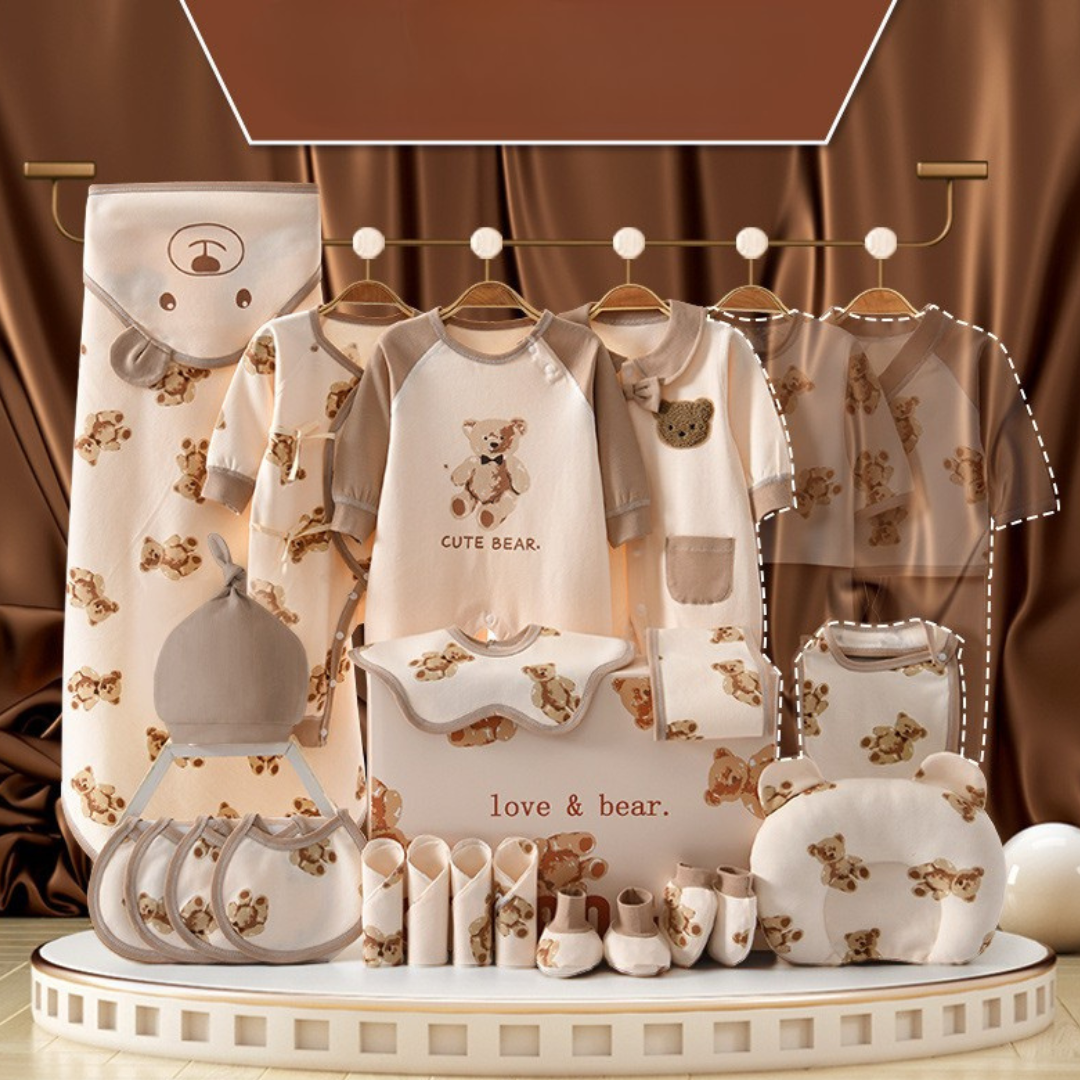 Hăinuțe Cadou Bebe Set Subtire 22 Piese Cute Bear - 0-3 luni