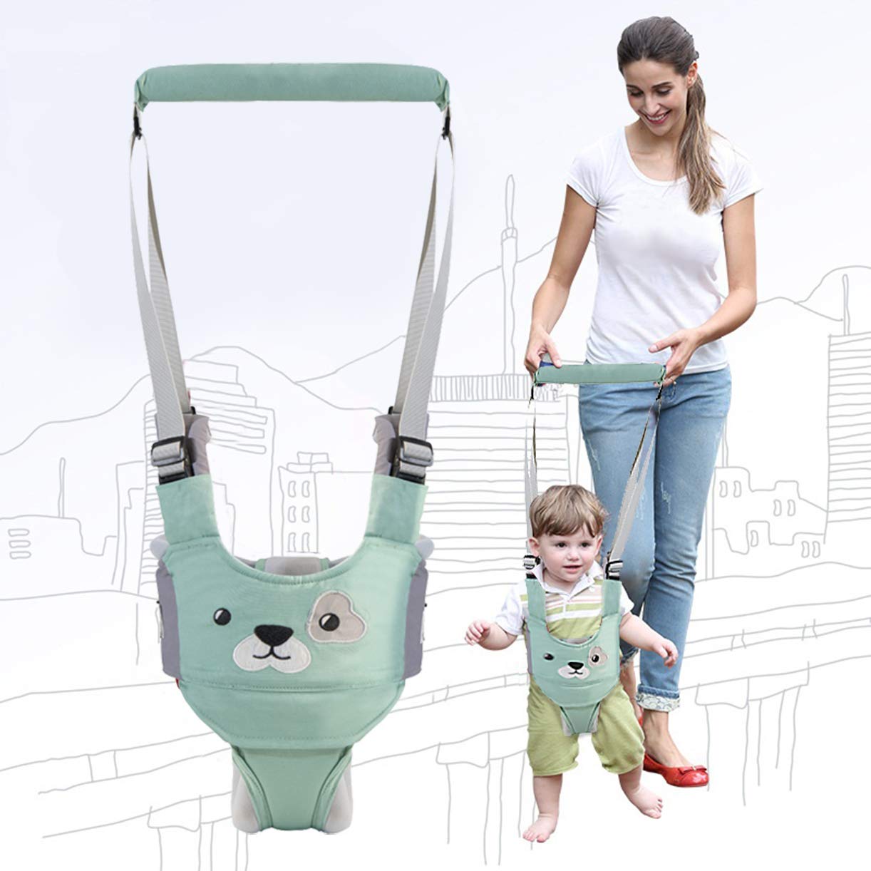 Ham bebe 2in1 pentru asistenta la mers – Dog Verde - poza 3