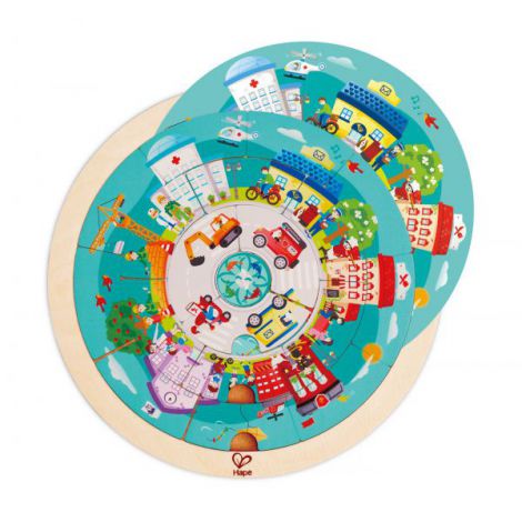 Hape Puzzle Rotund Cu 2 Fete - poza 4