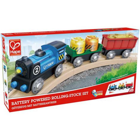 Hape Tren Marfar Cu Doua Vagoane - poza 1