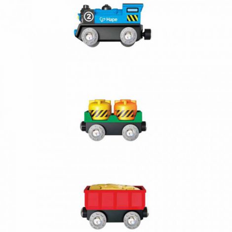 Hape Tren Marfar Cu Doua Vagoane - poza 4