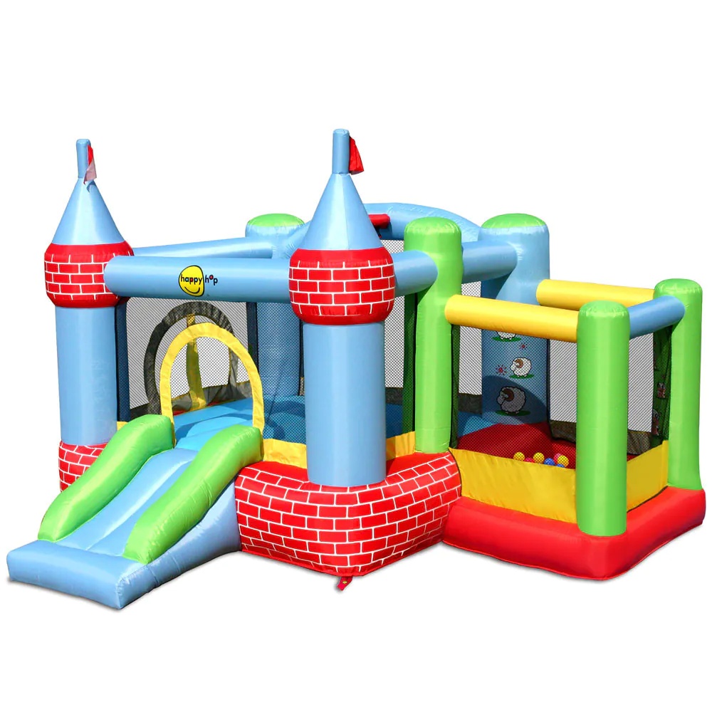 Happy Hop Castel Gonflabil cu Tobogan, Mingi si Pompa 325x300x220 cm - poza 1