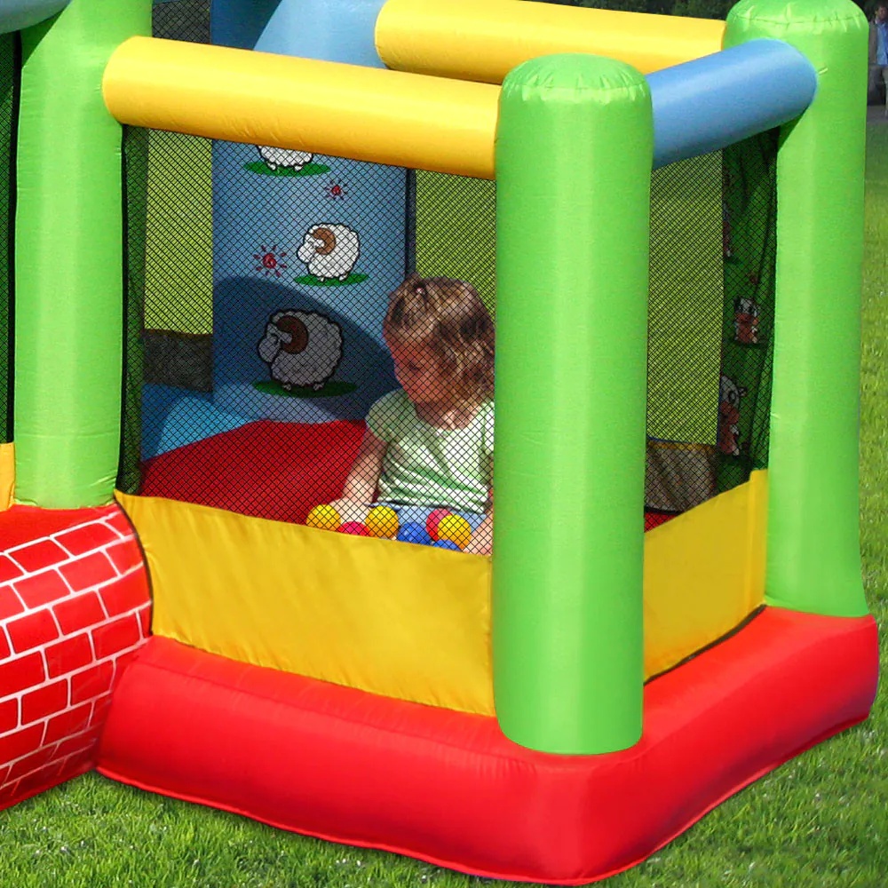 Happy Hop Castel Gonflabil cu Tobogan, Mingi si Pompa 325x300x220 cm - poza 4