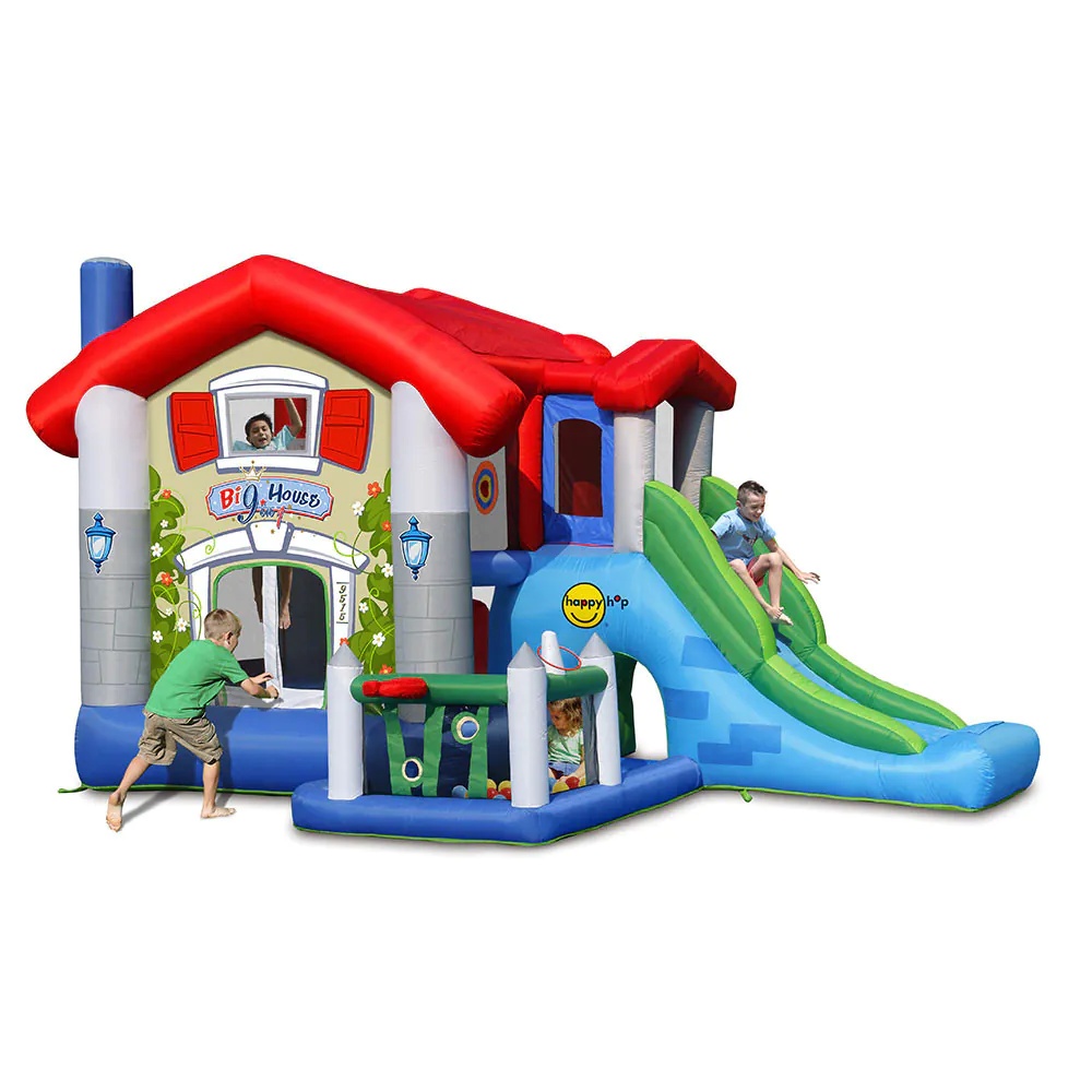 Happy Hop Casuta de Joaca Gonflabila cu Tobogan si Bile 455x330x265 - poza 2