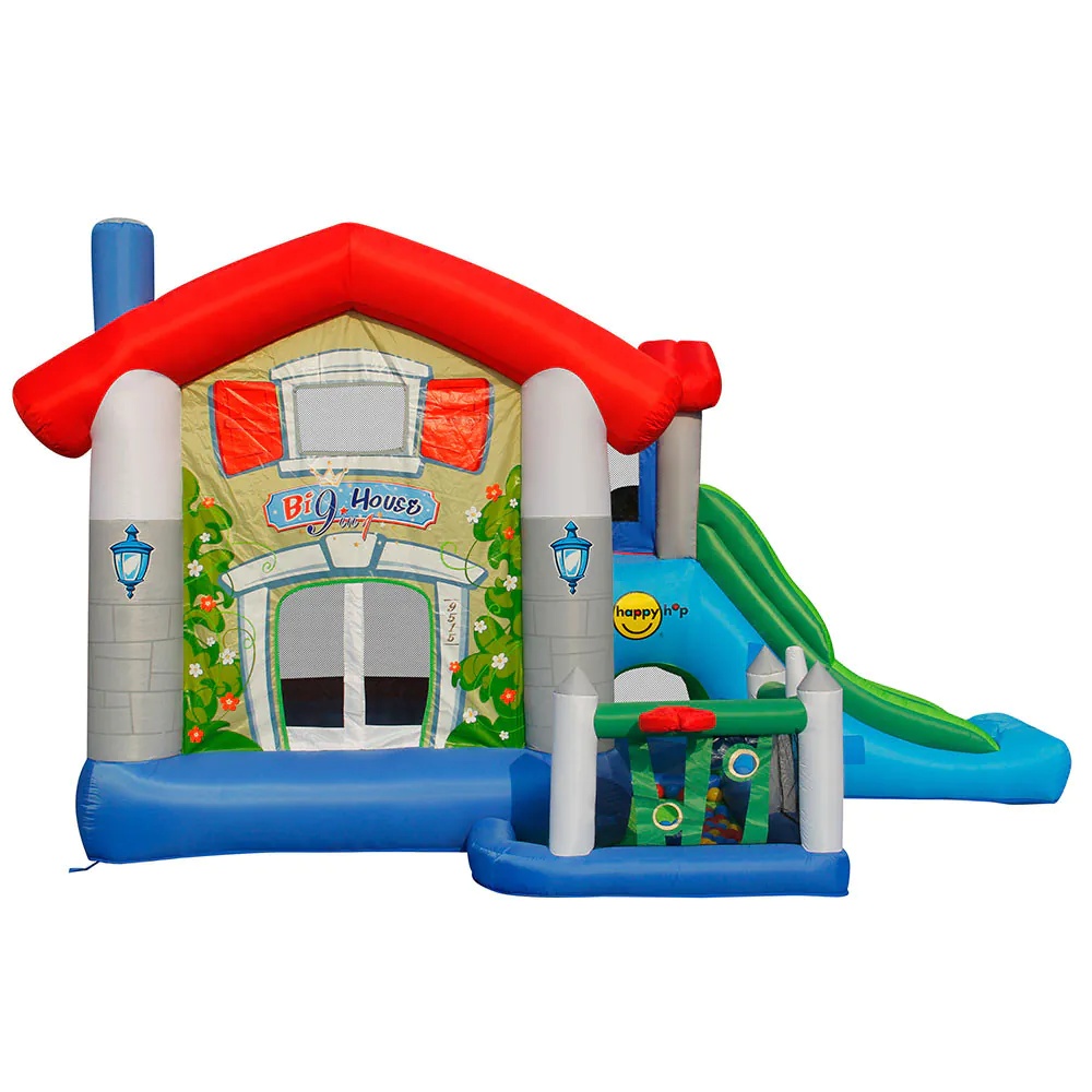 Happy Hop Casuta de Joaca Gonflabila cu Tobogan si Bile 455x330x265 - poza 3