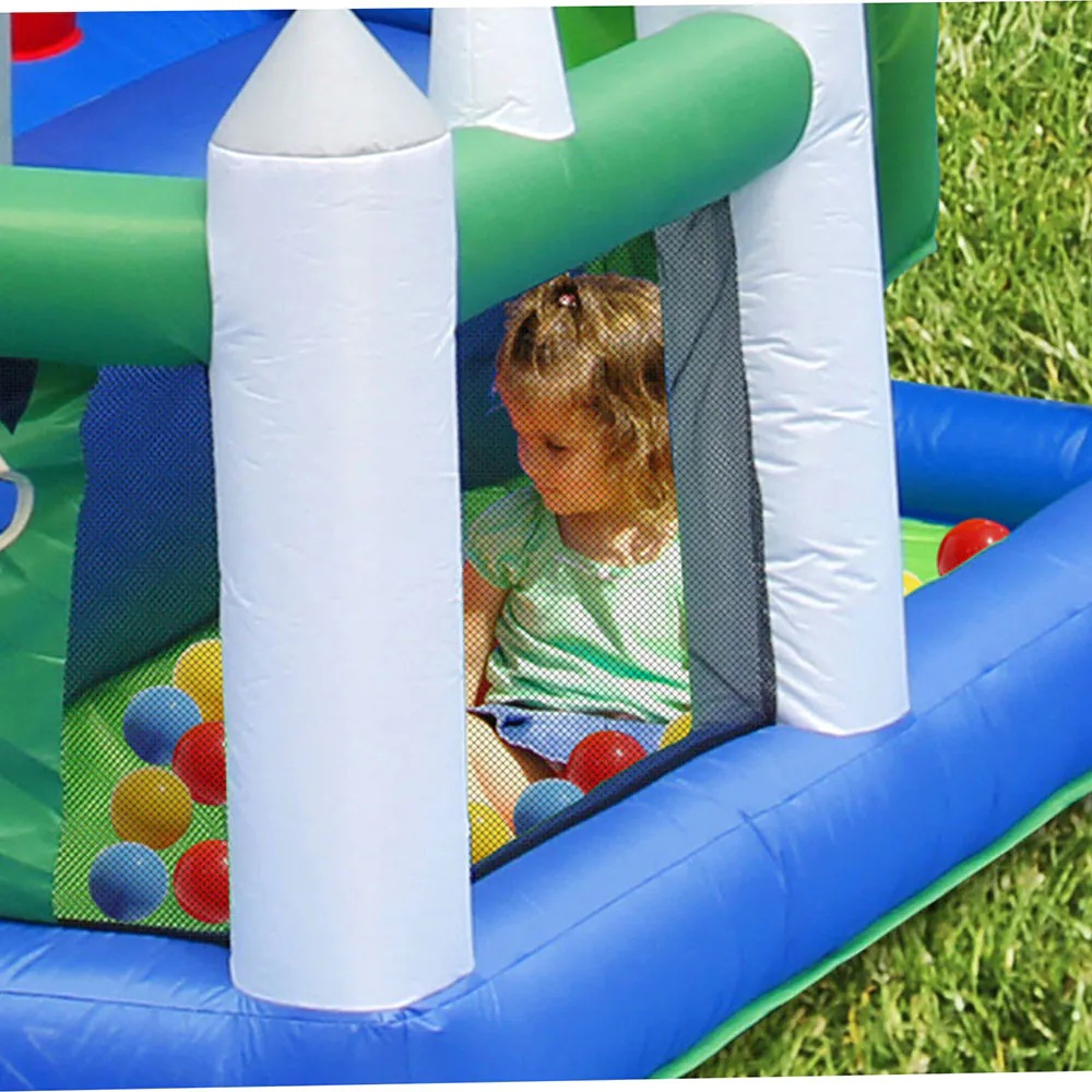 Happy Hop Casuta de Joaca Gonflabila cu Tobogan si Bile 455x330x265 - poza 4