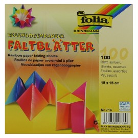 Hartie origami 100 coli curcubeu 15 x 15 - poza 1