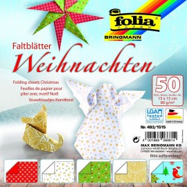 Hartie origami 50 coli 15x15 Craciun - poza 1