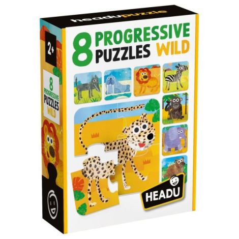 Headu - 8 puzzleuri progresive animale salbatice - poza 2