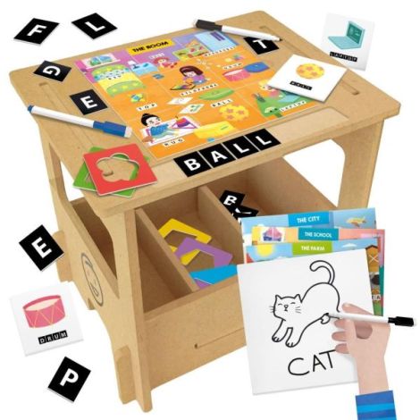 Headu - Birou din lemn cu diverse activitati educative de a scrie si desena 3-6 ani - poza 1