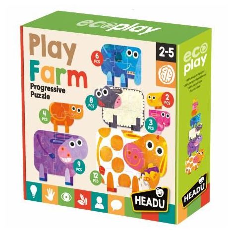 Headu Ecoplay - Puzzle Progresiv - Sa Ne Jucam Cu Ferma - poza 1